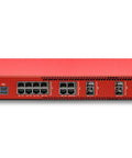 Heavy Hitting Rackmount Enterprise Firewall With Three Year Security Coverage Featuring Multi Gig Ports SD Wan Integration And Tls Decryption, front view showcasing red housing and multiple ports.