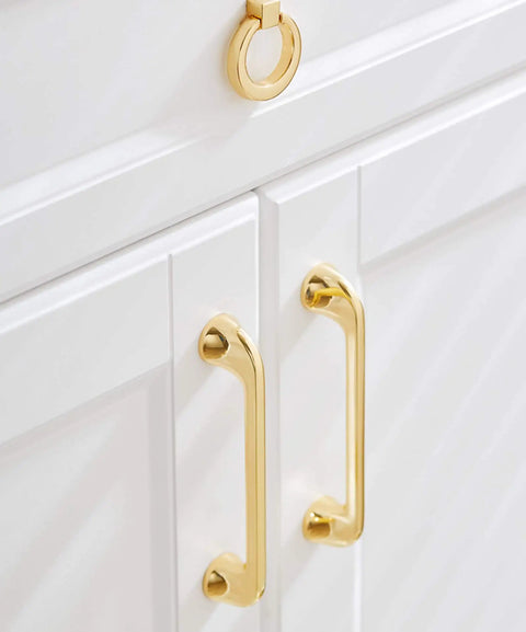 Top Shelf Heavy Gauge Zinc Alloy Cabinet Pulls Bow Handles Set Of Two Swanky Premium Electroplated Gold Cupboard Knobs Smooth Glide Kitchen Doors Super Tough Long Lasting Hardware