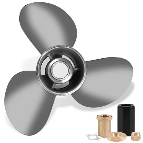 Stainless Steel Outboard Boat Propeller 13.5 By 15 Right Hand Rotation 3 Blade 15 Tooth For Mercury Engines 40 140HP Hub Kits Included