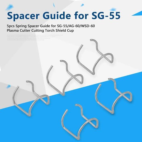Set Of Five Spring Spacers For Plasma Cutter Torch Stand Off Wire Guard Replacement Parts For SG-55 AG-60 WSD-60P displayed on blue background