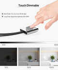 Mini Touch Dimmer Switch For Cabinet Lighting With Smooth Brightness Control And On Off Touch Dimming Controller, 12 24V DC, Max 3A, Monochrome LED Strip Compatible, PWM Dimmer For FCOB COB Bars, Silver Finish