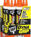 Heavy Duty Construction Adhesive 12 Pack 9 oz Tubes White That Grips Wet Surfaces Like A Boss packaging, visible from the front angle.