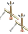 2 Sets Pro Grade Beefy Heavy Duty Steel Router Clamps Hold Down Kit for Woodworking and CNC in gold and silver tones
