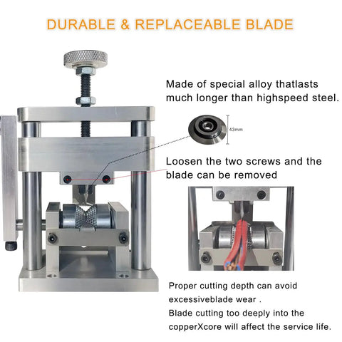 Compact Handheld Electric Wire Stripping Tool For Scrap Copper Pro Grade Wire Peeler Drill Driven 2mm To 20mm Diameter Aluminum Alloy Build Easy Manual Stripping with replaceable blade detail