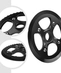 Heavy Duty 42 Tooth Steel Chainring Fits 104 Bcd Cranks For E-Bike Motor Upgrades Like Bafang M200 M215 M300 And M315 With Smooth Shifting Power Gears, black steel chainring close-up