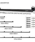 Size options for 12 Ft Matte Black Wrought Iron Wall Mount Railing Beast Mode Heavy Duty Non Slip Handrail for Stairs Porch Deck.