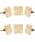 Beige Travertine Square Cabinet Knob Set Of 6 With Screws, durable drawer and dresser pulls for cabinets, 1.75 inch size