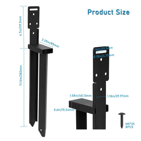 Heavy Duty Ground Anchors Set For Tent Posts And Fences One Piece Stakes With L Brackets Wood Post Repair Kit Wind Resistant Steel Mobile Home Anchor System Durable Outdoor Tie Downs