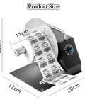 Heavy Duty Adjustable Speed Label Rewinder Machine For Fast Tape And Sticker Reuse. Size shown: 20cm x 20cm base, 11cm roll diameter.