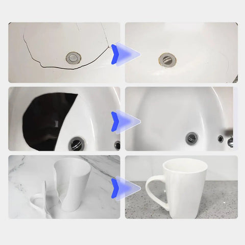 Ceramic Super Glue For Porcelain And Tile Repair Waterproof Instant Bond Adhesive fixing cracks in basins and broken mugs.