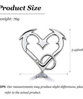 Silver Y2K Heart Carabiner Keychain, 3.62x3.43 inches, 76g, Dope Metal Key Ring for Goth Accessories, Backpacks, and Gifts Trendy Durable