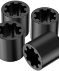 4 Pack Universal Screw Drive Coupler Replacement For Garage Door Openers Sprocket Coupler Kit Compatible With LiftMaster Chamberlain Craftsman Models Easy Install Durable Drive Gear For Smooth Operation, black cylindrical pieces with inner gear design