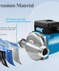 Tough As Nails Residential Hot Water Recirculating Pump One Inch NPT Threading With Solid 304 Stainless Body and Smooth Ceramic Bearings for No Sweat Daily Reliability, showcasing 304 stainless steel head and aluminum alloy housing.