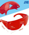 Built Tough Dental Protective Goggles Offering Straight Up Heavy Duty Laser Safety And Ultraviolet Led Shielding To Keep Your Vision Sharp While Dodging Lens Fog During Those Nonstop Clinical Days in red polycarbonate.