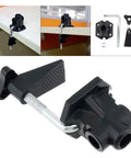 Rock Solid Desk Lamp Mount with Swing Arm Clamp Holder Fits Anything Under 12 Mm Tube for DIY Table Lamps and LED Fixtures, close-up of black clamp.