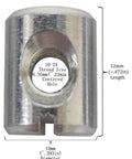 12 Pack Cross Dowels Barrel Nuts 12mm By 10mm Zinc Plated 10-24 Thread CNC Steel Hardware showing dimensions