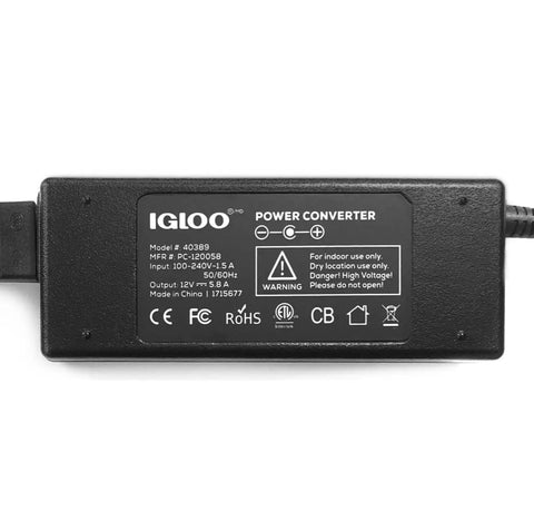 110V AC Power Converter For Iceless Kool Mate Cool Chill Thermoelectric Coolers 5.8 Amp Solid State Class 2 Power Supply For Home Office Dorm Hotel Use