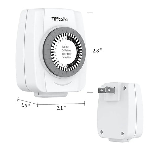 Indoor Mechanical Timer For Electrical Outlets 2 Prong Plug In Outlet Daily Repeating Light Timer With 48 On Off Settings