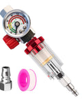 Air Compressor Regulator And Flow Control Valve With Pressure Gauge And Oil Water Separator For Pneumatic Tools, 1/4 Inch