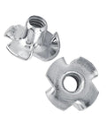 M8 Four Pronged Tee Nuts Zinc Plated Carbon Steel For Woodworking Projects Tough Fasteners For DIY Furniture Cabinets And Wood Joints
