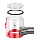 Upgrade Your Dyson V7, V8, SV10, Or SV11 With This High Capacity Replacement Dust Cup, clear container and seal visible.