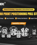 Rock Solid Zero Point Locking Studs With Precision Pull Design For CNC Tooling And Machine Alignment Rust Proof Stainless Steel Construction, various sizes shown