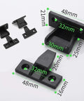 Solid As A Rock 12 Pack Panel Clip Connectors Zero Hassle Abs Plastic Hidden Wall Mounts displayed with measurements.