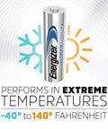 Top Shelf Lithium AA Batteries 8 Pack Leak Proof Powerhouse Handles Freezing Cold Sweltering Heat With Serious Endurance And Steady 1.5V Kick For Cameras Tools And Outdoor Tech Adventures with cold and heat symbols.