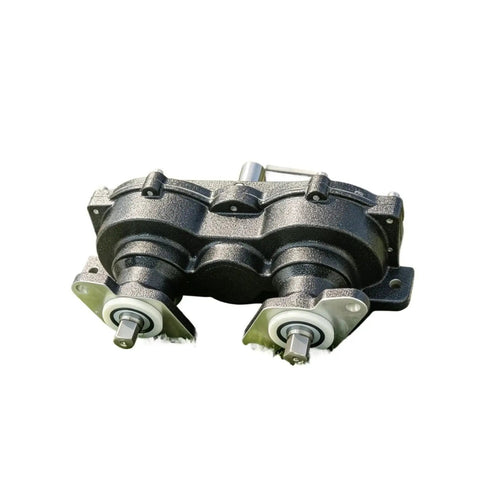 Beefed Up Heavy Duty Stainless Steel Gearbox Reducer For Ice Cream Machines Deceleration Gear Component Durable Industrial Gear Drive Power Transfer Part For Commercial Ice Cream Makers, front view