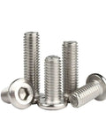 304 Stainless Steel Flat Hex Socket Head Furniture Rivet Screws Connectors Bolts Set M3 M4 M5 M6 M8 80mm Length for Woodworking DIY