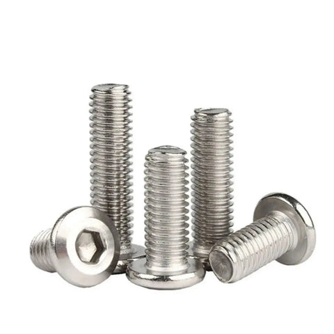 304 Stainless Steel Flat Hex Socket Head Furniture Rivet Screws Connectors Bolts Set M3 M4 M5 M6 M8 80mm Length for Woodworking DIY