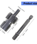 Essential Multitask Pipe Threader Kit For Pvc And Long Lasting Home Repairs Installations Featuring Tough Alloy Dies and ergonomic design, showing precise die and bit sizes.