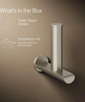Image of Avid Vertical Toilet Paper Holder in Brushed Nickel Finish No Fuss Quick Change Sleek Modern Bathroom Accessory with kit