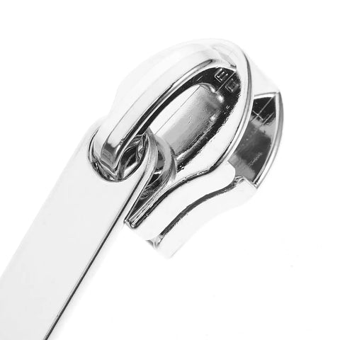 Close-up of Double Layer Explosion Proof Zipper Pull Replacement Tabs With Lock Hole For Suitcase Luggage, metal material, heavy-duty design.