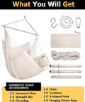 XXL Hammock Chair For Big Folks With Generous 70.9 By 47.2 Inches, 500 Lb Capacity, Heavy Duty Steel Spreader Bar, with accessories