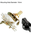 Dope Band Channel Rotary Switch With 2 Poles And 3 Throws, showing the 10mm mount and 6mm shaft with plastic knob detached