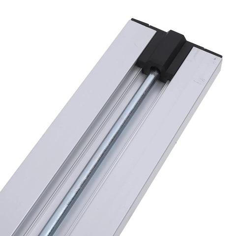 Heavy Duty Aluminum Straight Edge Guide For Circular Saws Featuring A Rock Solid Rubber Clamp and Non Slip Rail close-up view of the aluminum track.