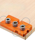 3 In 1 Aluminum Dowel Jig For Woodworking features built in midpoint alignment and precision holes for T and L shape joints.