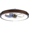 Neojoyoenix Light Fixture, 20" Ceiling Fans with Lights Kit (Led) and Remote Control, modern flush mount design with walnut finish.