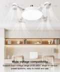 Totally Slick Remote Controlled Ceiling Fan Light Combo with four blades and bright light mounted in a modern home office.