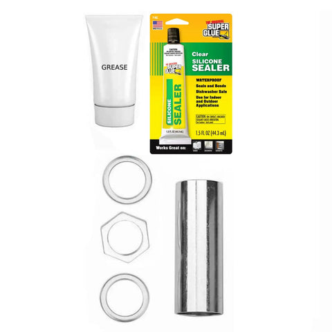 DIY Friendly Front Load Washer Bearing And Shaft Kit 19 Piece Set includes grease, sealer, and metal components for repairs