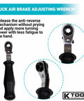 Heavy Duty Truck Air Brake Automatic Slack Adjuster Set With Fork End Release Design Tool showcasing adjustable wrench handle.