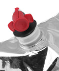 Close-up of spigot on 5 Pack Foldable Water Storage Bags With Spigots For Camping And Adventure, 15L Portable Drinking Water Bladders