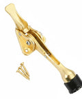Gold foot pedal door stop with weighted base for hands free entry fits standard interior doors zinc alloy floor holder