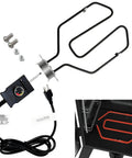 1650W Electric Smoker Heating Element Kit With Adjustable Thermostat And Probe Cord Replacement For Masterbuilt Smoke Hollow Cuisinart Brinkmann Gourmet Char Broil Cerakote Ovens Easy Install Plug And Play, showing components.