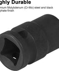 Three Quarter Inch Drive 36mm Deep Impact Socket For Axle Nut Removal Six Point Pro Grade Chromium Molybdenum Alloy Steel