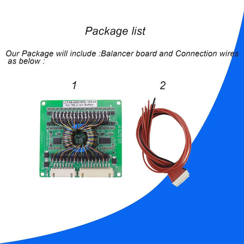 Pro Grade 16S 60V Lithium Ion Battery Active Balancer with balancer board and connection wires for battery management.