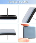Heavy Duty Teflon Chair Sliders 22 Mm Square Nail On Furniture Glides PTFE Floor Savers grayish blue glide pad with spike
