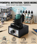 Vortex Mixer For Lab And Model Paint Shaker Auto Hands Free With Three Speed Settings From 300 To 2400 RPM Electric Industrial Lab Mixer For Acrylics Pigments And Test Tubes Beefed Up Performance with bottle clamp on workbench