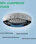 Top Shelf CR2016 3V Lithium Coin Cell Batteries 10 Count Pack showing leakproof design and components like sealing ring.